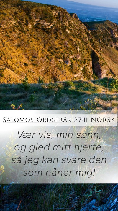Salomos Ordspråk 27:11 NORSK Bible Verse Image