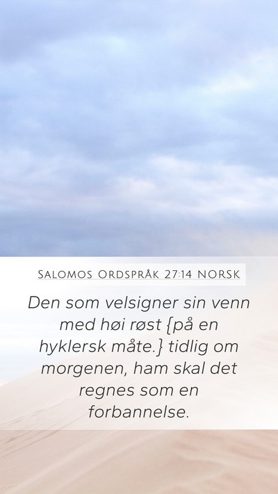 Salomos Ordspråk 27:14 NORSK Bible Verse Image