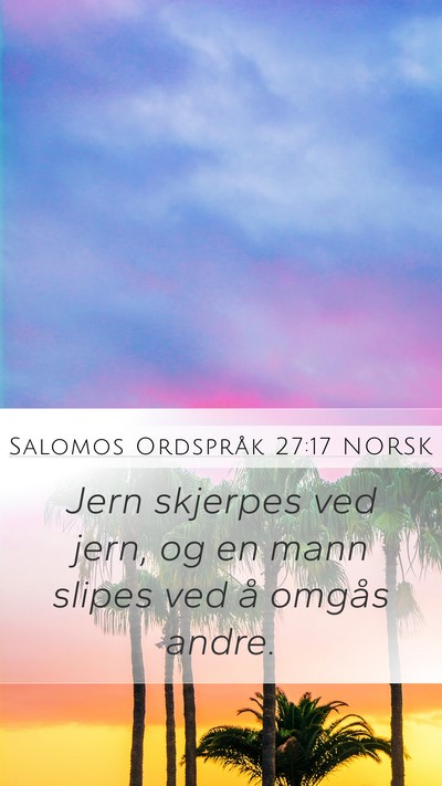 Salomos Ordspråk 27:17 NORSK Bible Verse Image