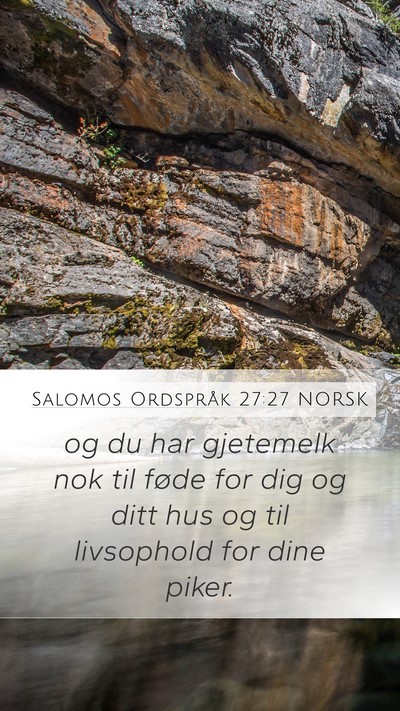 Salomos Ordspråk 27:27 NORSK Bible Verse Image