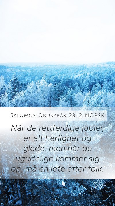 Salomos Ordspråk 28:12 NORSK Bible Verse Image