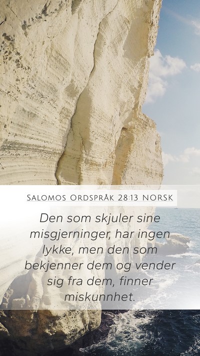 Salomos Ordspråk 28:13 NORSK Bible Verse Image