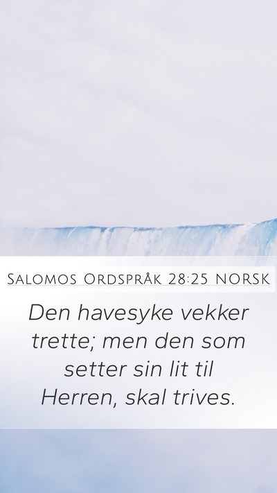 Salomos Ordspråk 28:25 NORSK Bible Verse Image