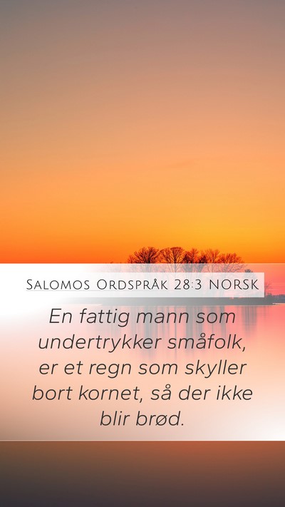 Salomos Ordspråk 28:3 NORSK Bible Verse Image