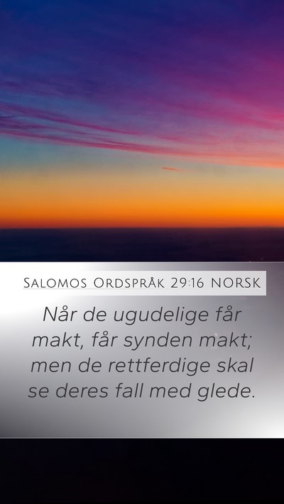 Salomos Ordspråk 29:16 NORSK Bible Verse Image