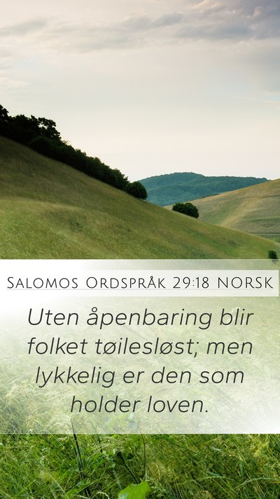 Salomos Ordspråk 29:18 NORSK Bible Verse Image