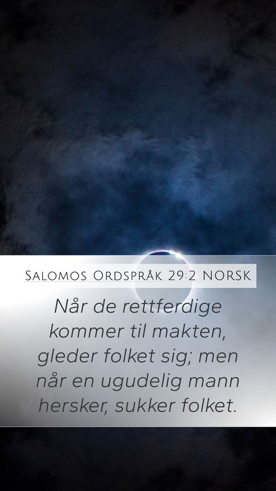 Salomos Ordspråk 29:2 NORSK Bible Verse Image