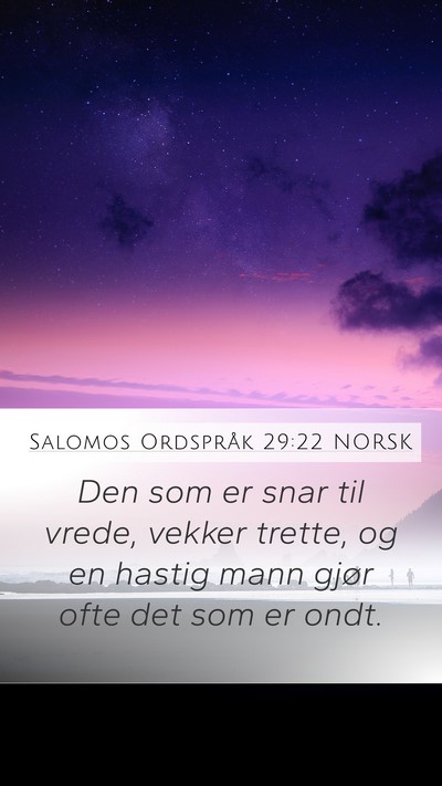 Salomos Ordspråk 29:22 NORSK Bible Verse Image
