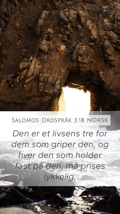 Salomos Ordspråk 3:18 NORSK Bible Verse Image