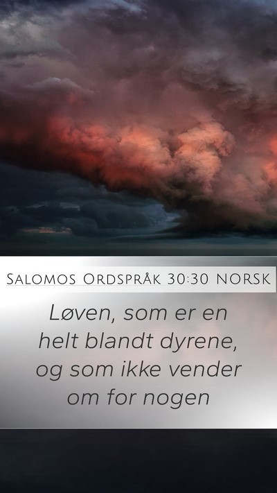 Salomos Ordspråk 30:30 NORSK Bible Verse Image