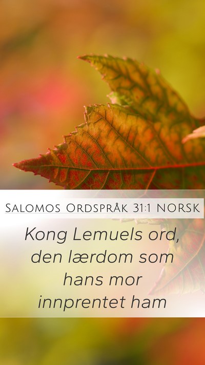 Salomos Ordspråk 31:1 NORSK Bible Verse Image