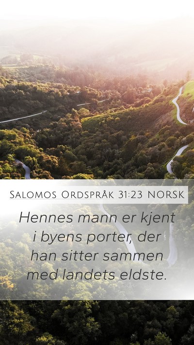 Salomos Ordspråk 31:23 NORSK Bible Verse Image