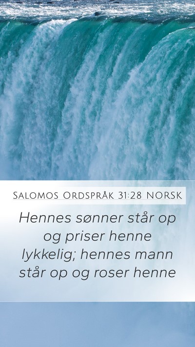 Salomos Ordspråk 31:28 NORSK Bible Verse Image