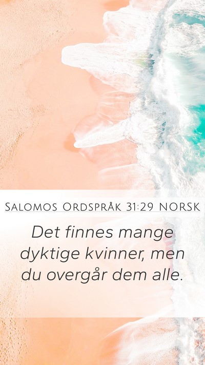 Salomos Ordspråk 31:29 NORSK Bible Verse Image