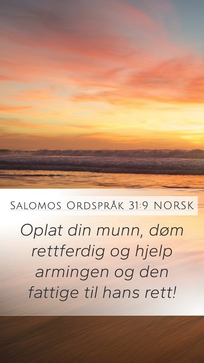 Salomos Ordspråk 31:9 NORSK Bible Verse Image