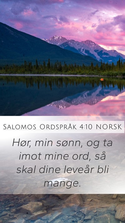 Salomos Ordspråk 4:10 NORSK Bible Verse Image
