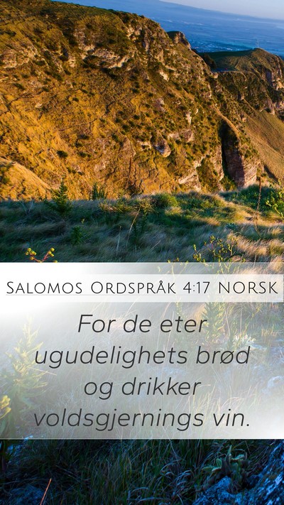 Salomos Ordspråk 4:17 NORSK Bible Verse Image