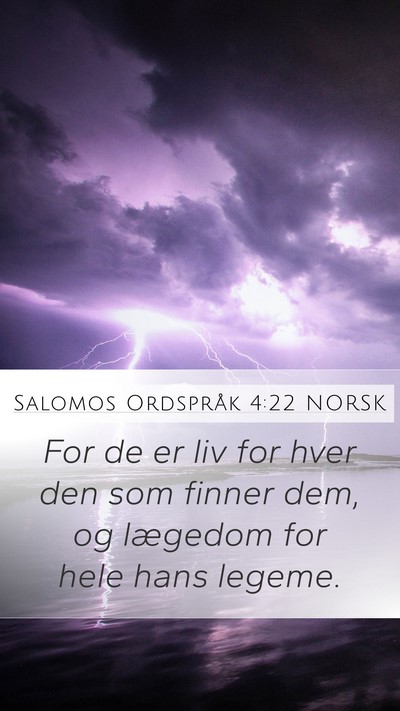 Salomos Ordspråk 4:22 NORSK Bible Verse Image
