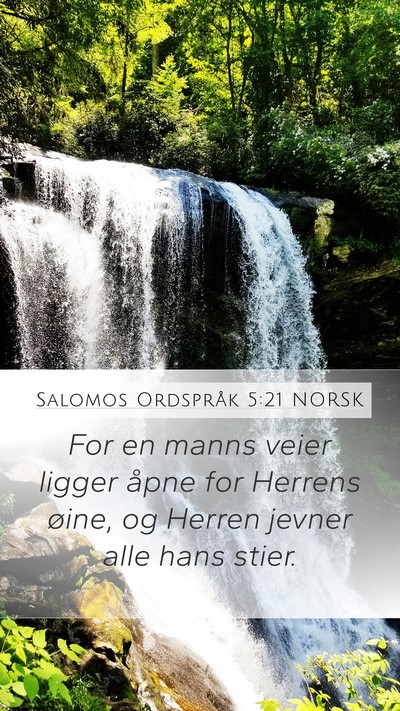 Salomos Ordspråk 5:21 NORSK Bible Verse Image