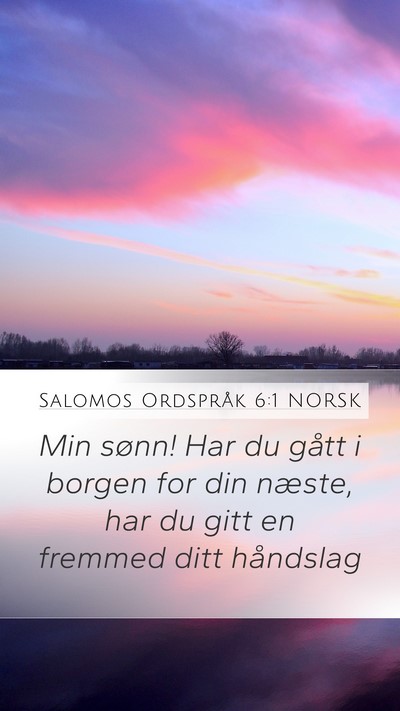 Salomos Ordspråk 6:1 NORSK Mobile Phone Wallpaper - Min sønn! Har du gått i borgen for din næste, - Mobile Bible Verse Wallpaper
