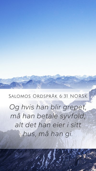 Salomos Ordspråk 6:31 NORSK Bible Verse Image
