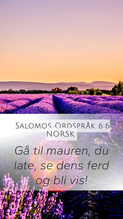 Salomos Ordspråk 6:6 NORSK Bible Verse Image