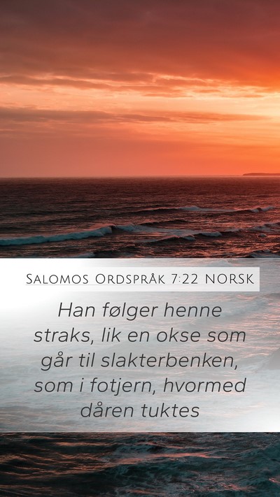 Salomos Ordspråk 7:22 NORSK Bible Verse Image
