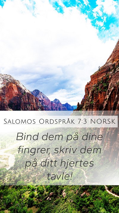 Salomos Ordspråk 7:3 NORSK Bible Verse Image