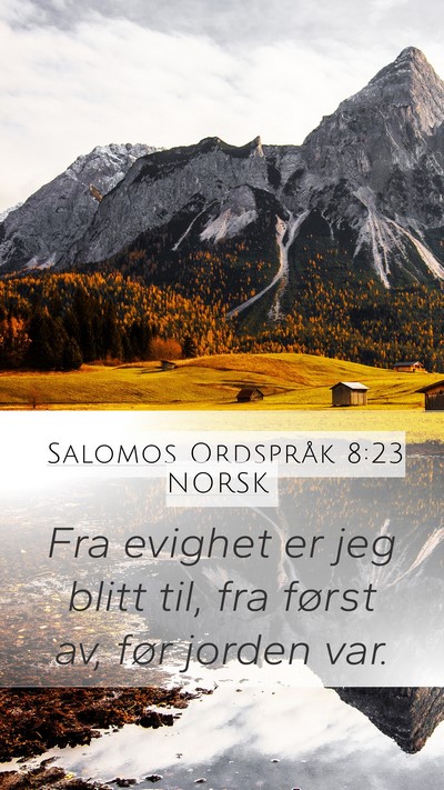 Salomos Ordspråk 8:23 NORSK Bible Verse Image
