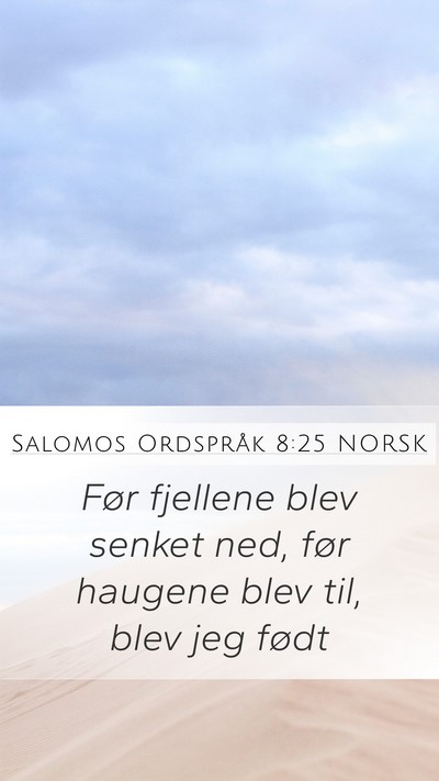 Salomos Ordspråk 8:25 NORSK Bible Verse Image