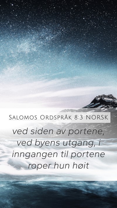 Salomos Ordspråk 8:3 NORSK Mobile Phone Wallpaper - ved siden av portene, ved byens utgang, i - Mobile Bible Verse Wallpaper