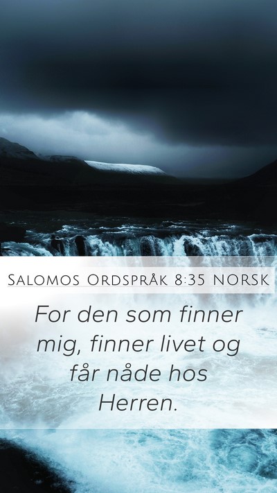 Salomos Ordspråk 8:35 NORSK Bible Verse Image