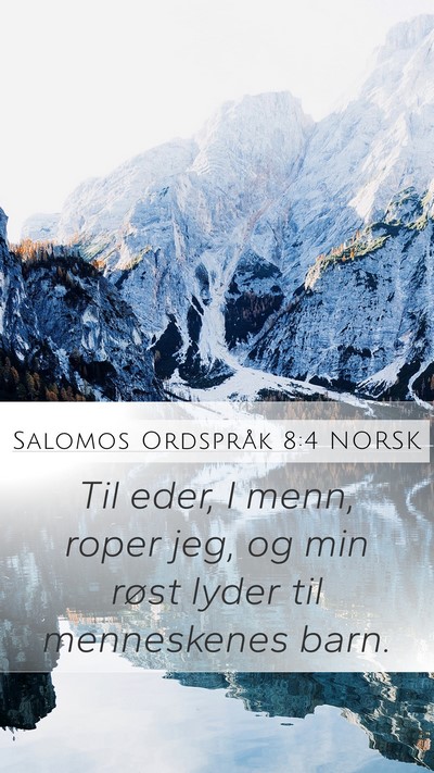 Salomos Ordspråk 8:4 NORSK Bible Verse Image