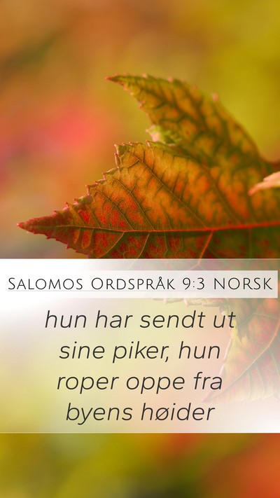 Salomos Ordspråk 9:3 NORSK Bible Verse Image