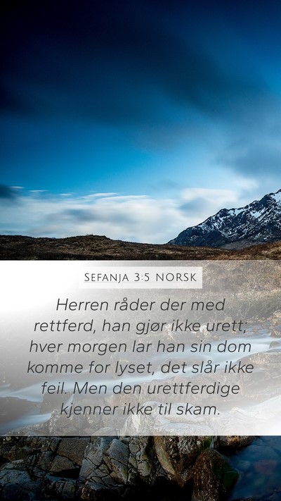 Sefanja 3:5 NORSK Bible Verse Image