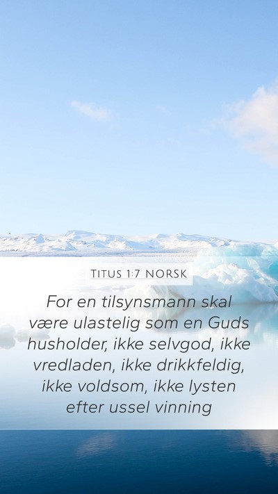 Titus 1:7 NORSK Bible Verse Image