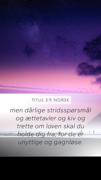 Titus 3:9 NORSK Bible Verse Image