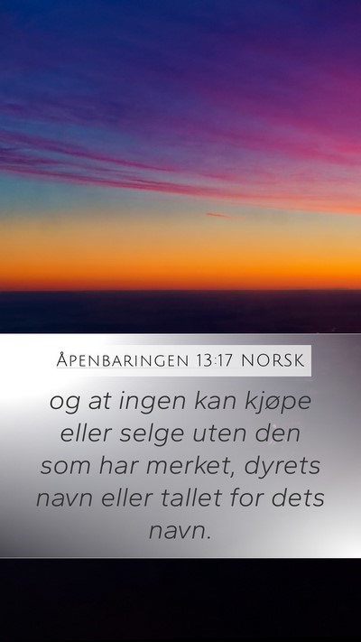 Åpenbaringen 13:17 NORSK Bible Verse Image