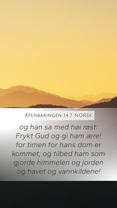 Åpenbaringen 14:7 NORSK Bible Verse Image