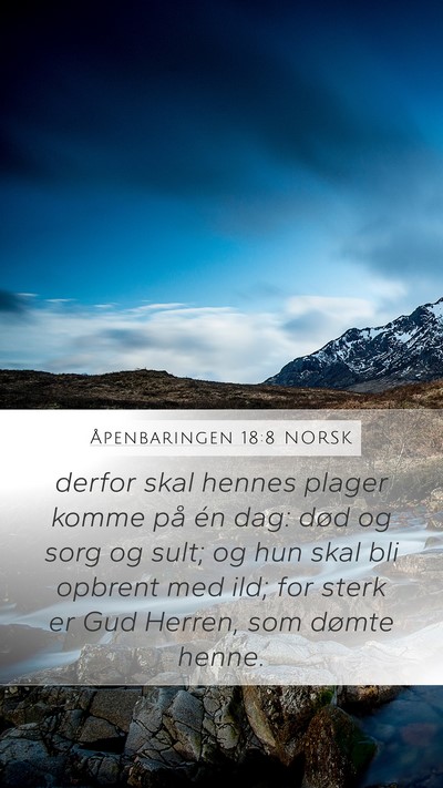 Åpenbaringen 18:8 NORSK Bible Verse Image