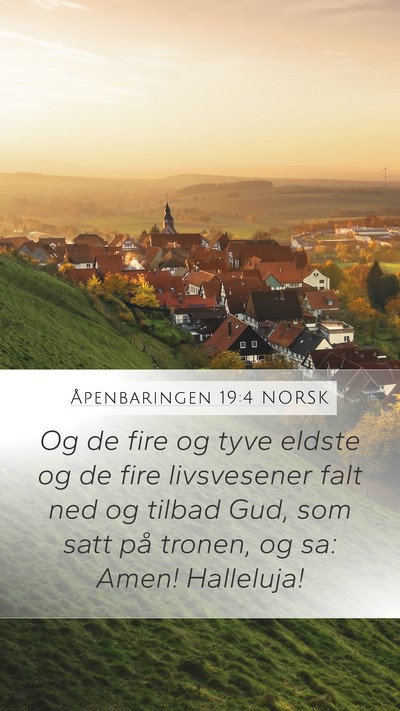 Åpenbaringen 19:4 NORSK Bible Verse Image