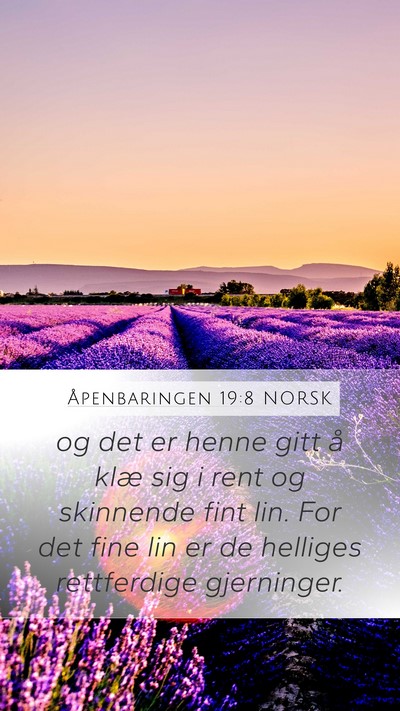 Åpenbaringen 19:8 NORSK Bible Verse Image