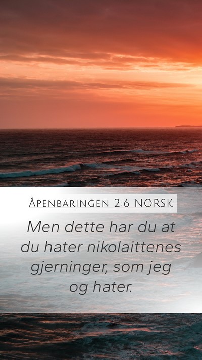 Åpenbaringen 2:6 NORSK Bible Verse Image