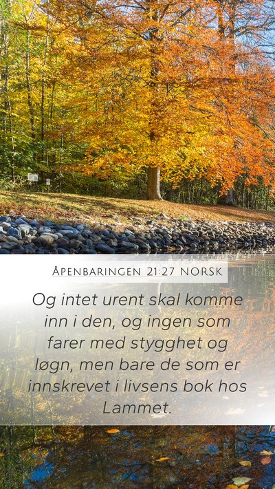 Åpenbaringen 21:27 NORSK Bible Verse Image