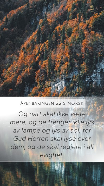 Åpenbaringen 22:5 NORSK Bible Verse Image