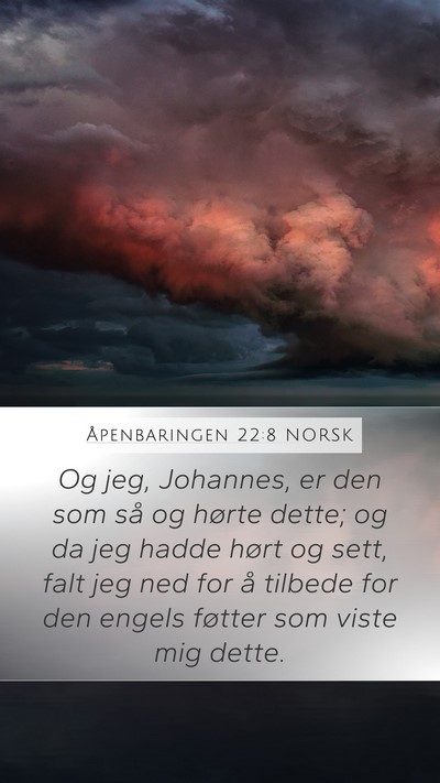 Åpenbaringen 22:8 NORSK Bible Verse Image