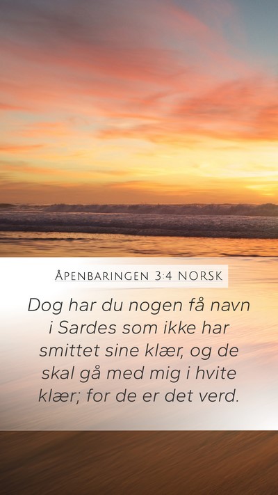 Åpenbaringen 3:4 NORSK Bible Verse Image