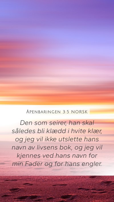 Åpenbaringen 3:5 NORSK Bible Verse Image
