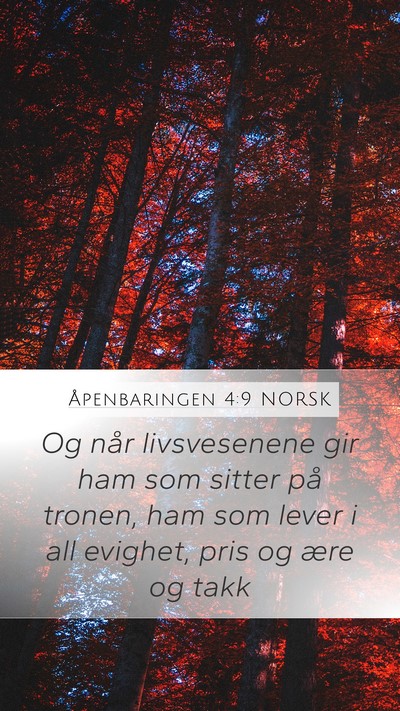 Åpenbaringen 4:9 NORSK Bible Verse Image