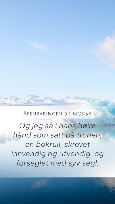 Åpenbaringen 5:1 NORSK Bible Verse Image